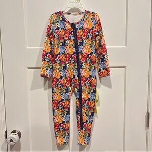 NWT SweetHoney Floral Zipped Onesie Size 3T